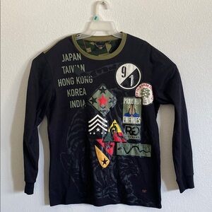 RICH GANG Men’s Black Long Sleeve T Shirt Size XL